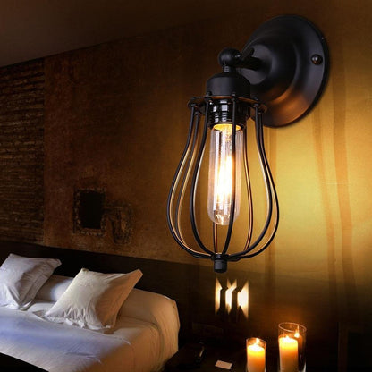 Industrial Drop let Cage Wall Lamp
