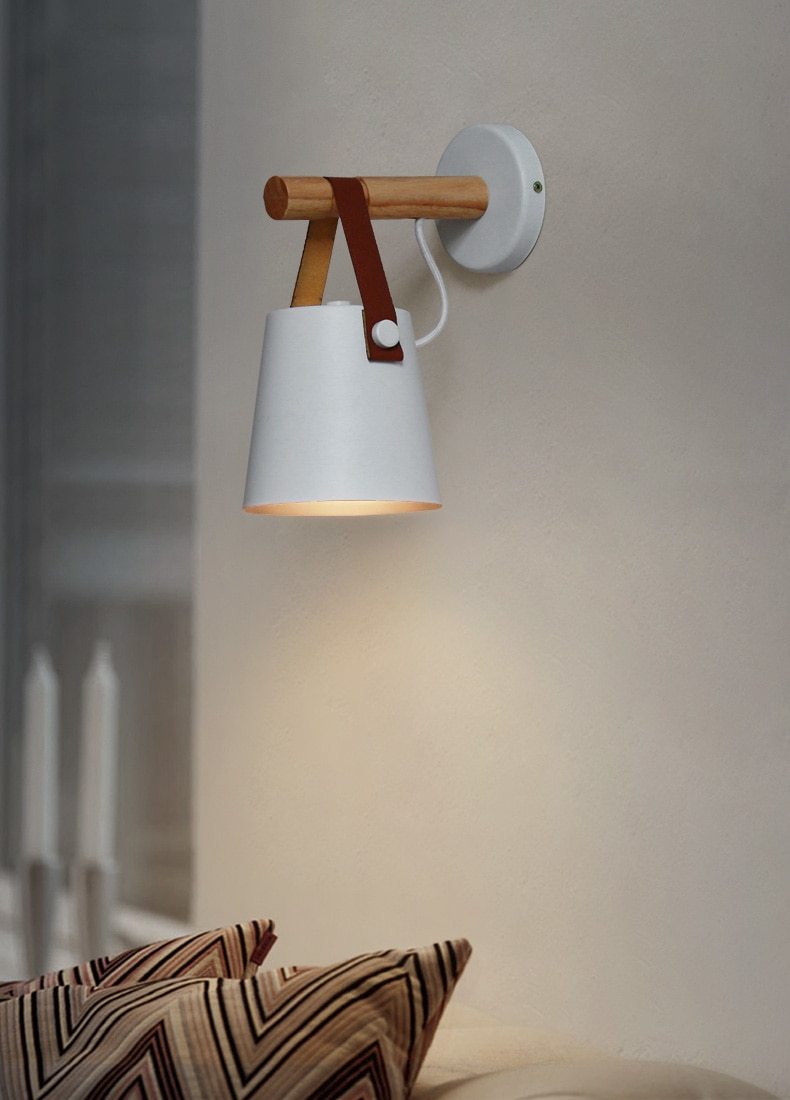 Wooden Hanging Wall Lamp