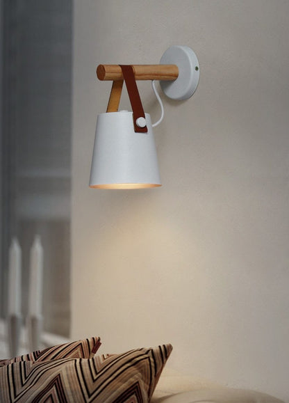 Wooden Hanging Wall Lamp