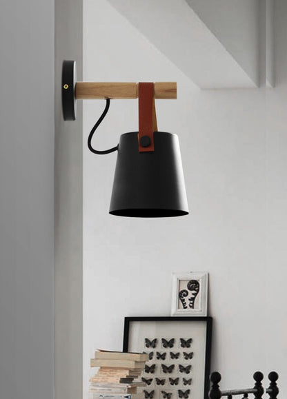 Wooden Hanging Wall Lamp
